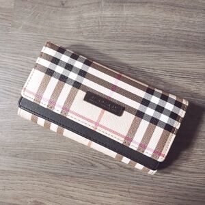 Plaid Fashion Magnetic Snap Women Wallet